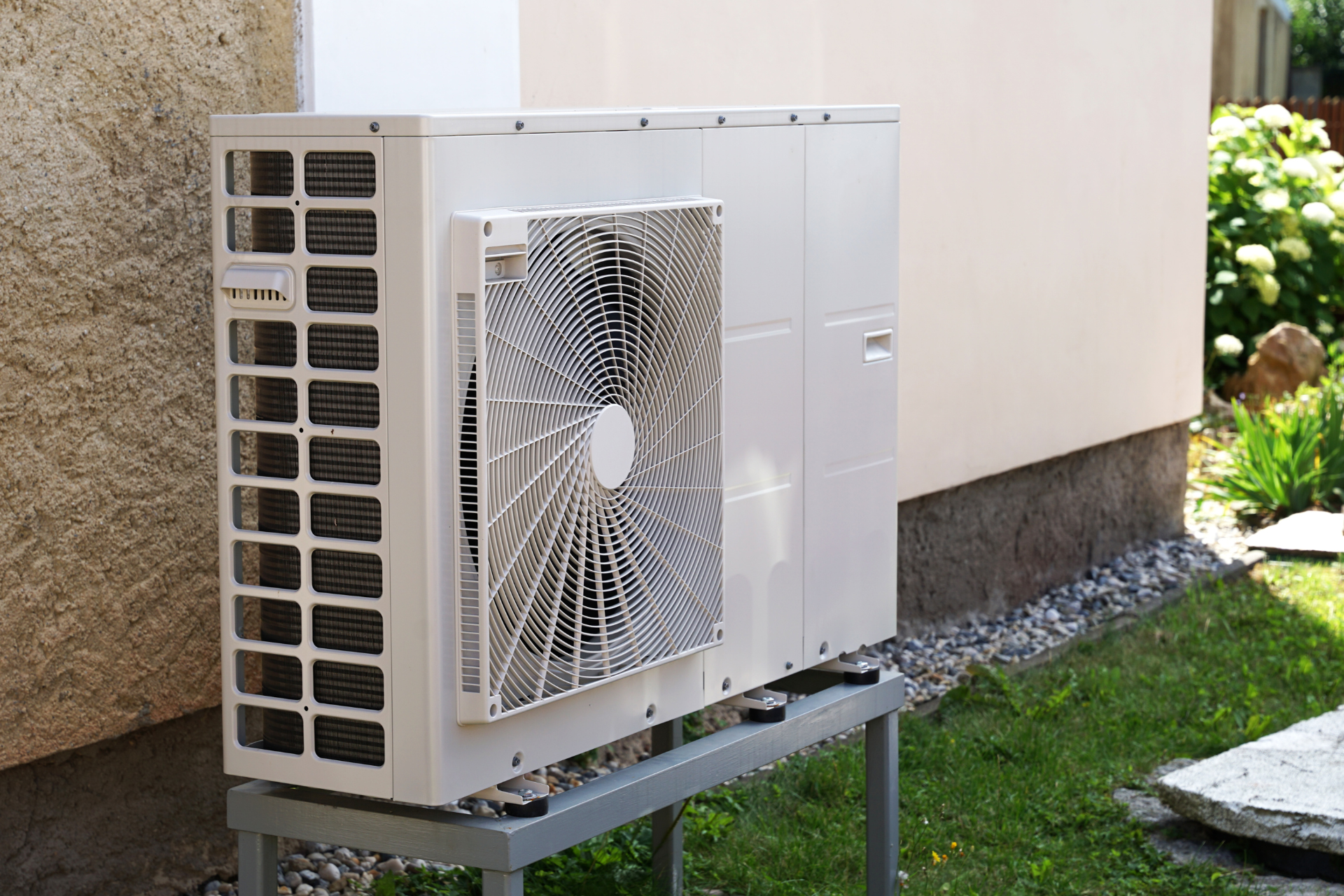 An image of an air source heat pump